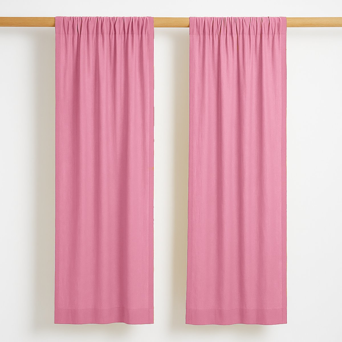 Cortinas de gasa de algodón orgánico rosa