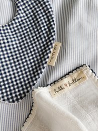 Mussola con bordino all'uncinetto - blu navy