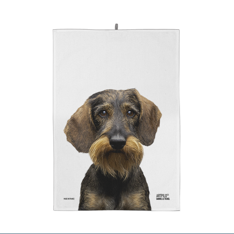 Christmas gift dog tea towel 100% cotton