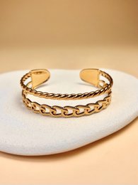 Elegant Golden Twice Double -Channel Jack