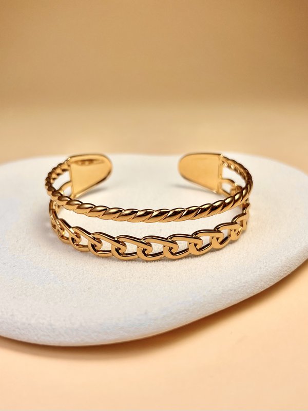 Elegant Golden Twice Double -Channel Jack