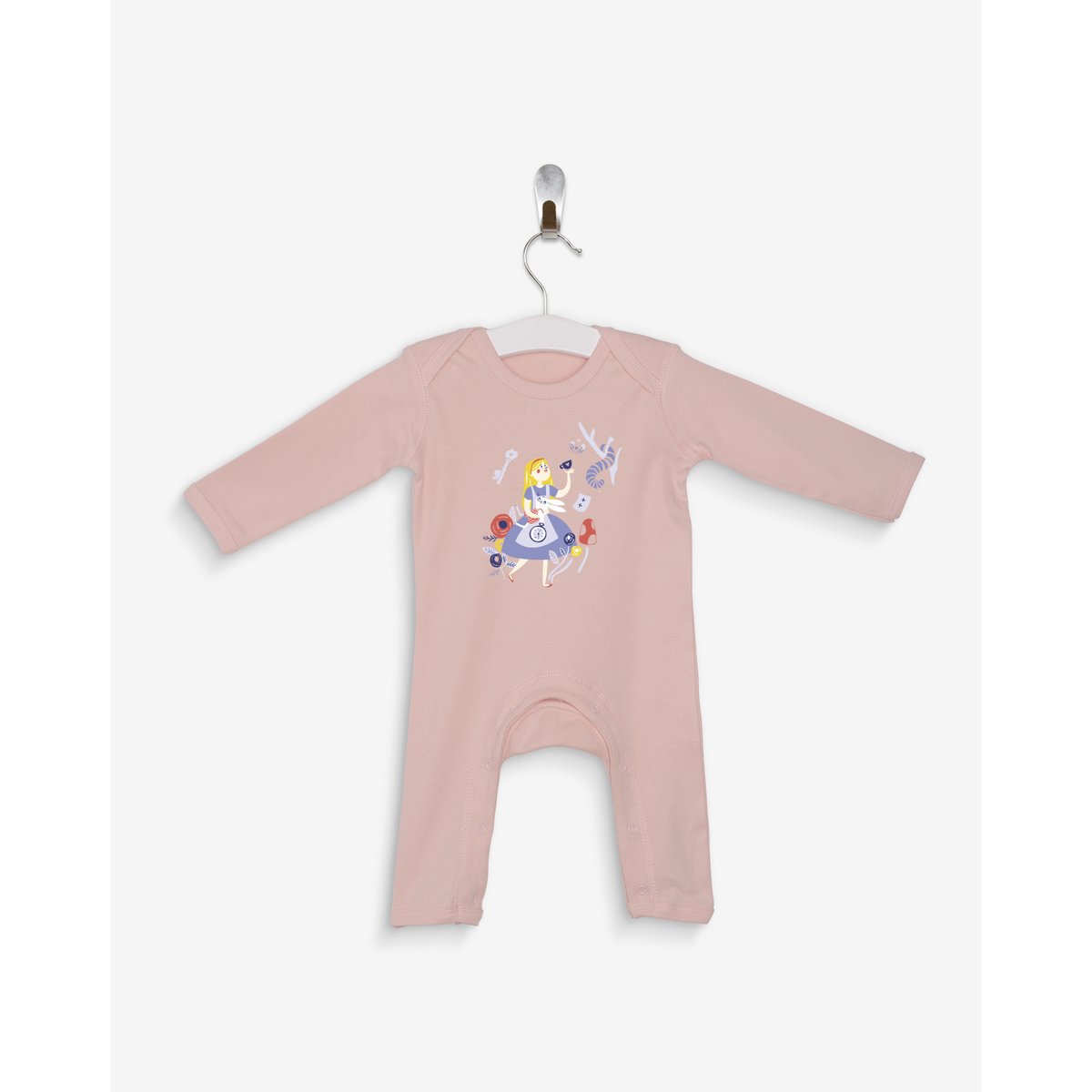 Puderrosa Pyjama Alice im Wunderland 100% Bio-Baumwolle zertifiziert OEKO-TEX
