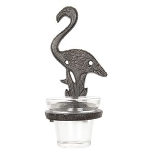 Tealight holder 8x12x19 cm Brown Iron Flamingo Waxinlight holder