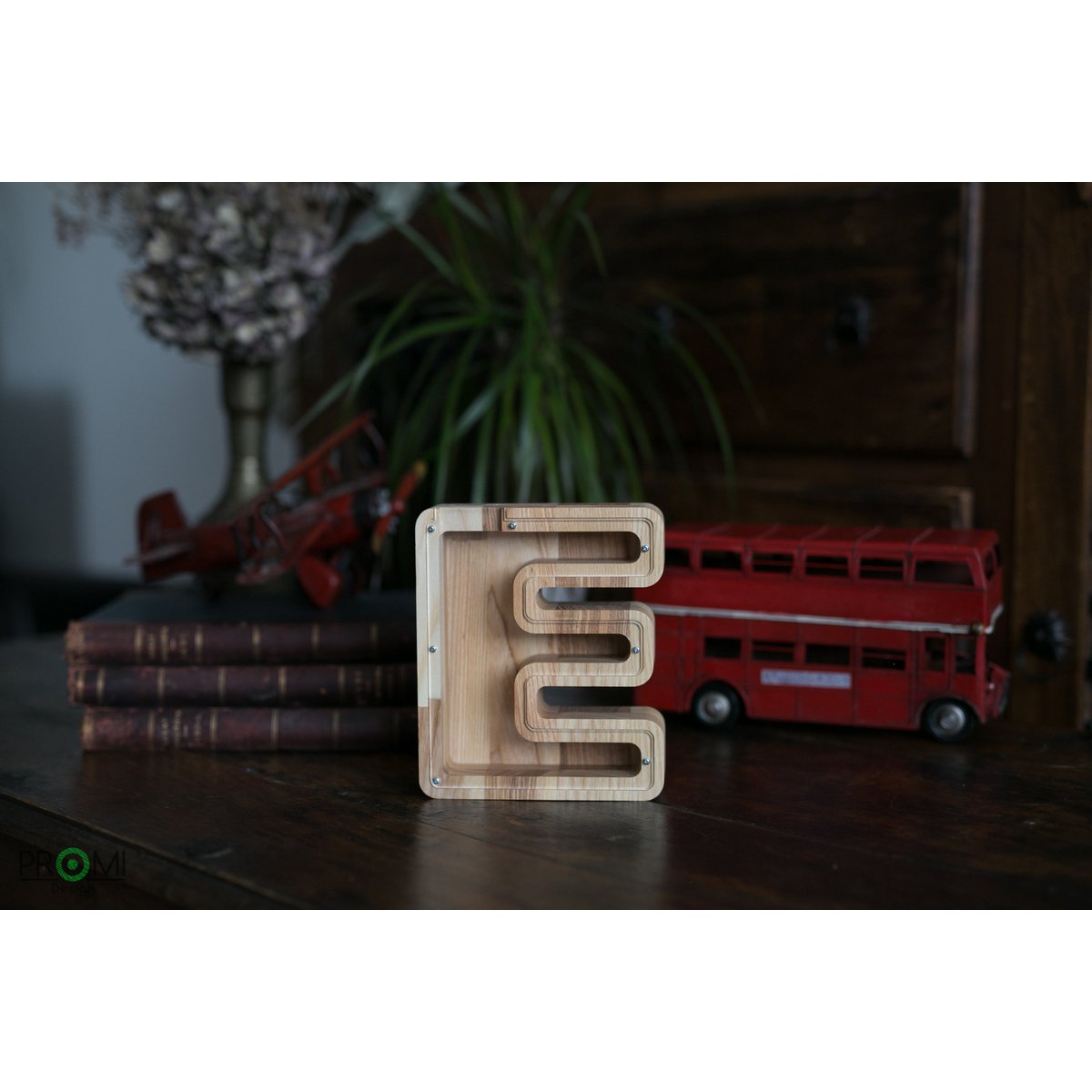 Wooden Piggy Bank Lille, brevpengebank, møntkasse, træboksepenge, sparer pengeboks