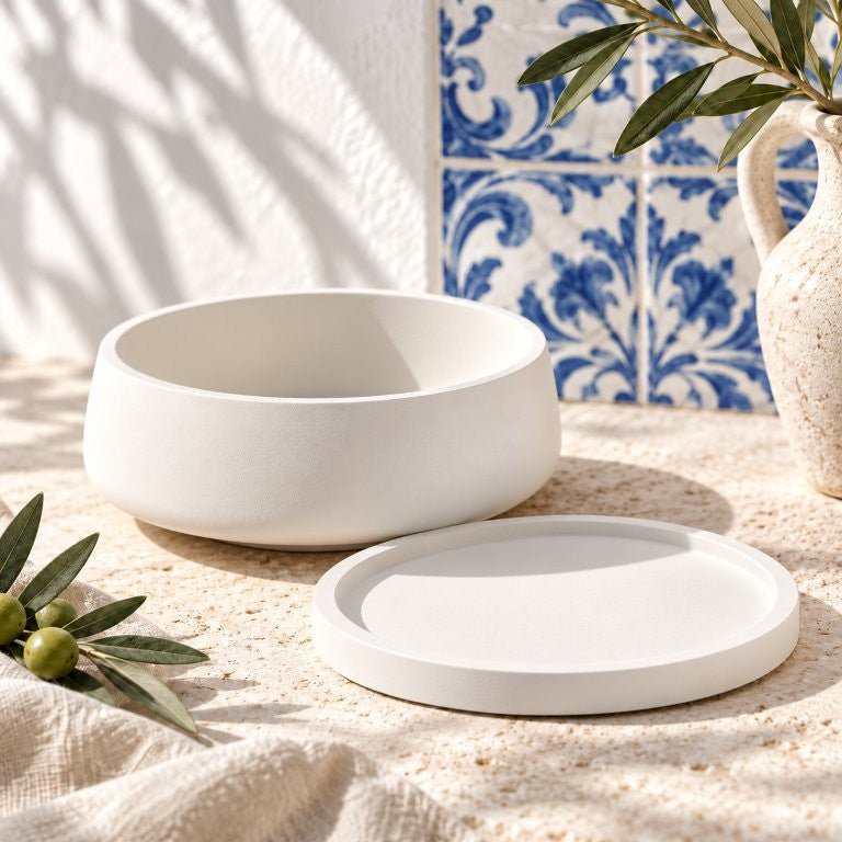LAVURI Milano 186 – Handgemaakte decoratieve kom broodmand DIY kaars