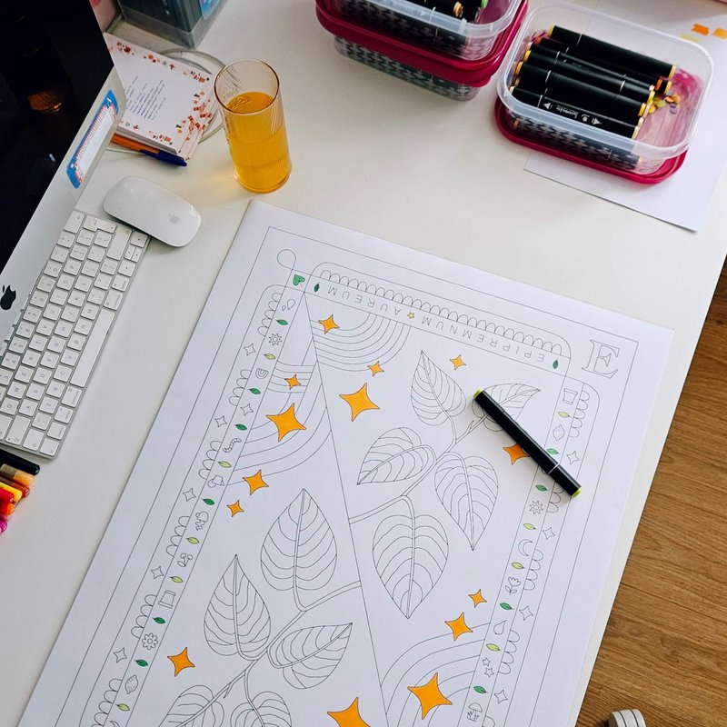 EpiPremnum Aureum Coloring Poster 50x70 cm