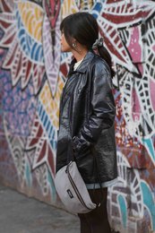Boston fanny pack - Houndstooth (sort og hvid)