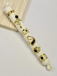 Set van 6 Levaria -ringen - versierd met elegante zwarte stenen