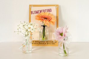 Blumenfreundchen – Glasvase mit Saugnapf – Einzelstück