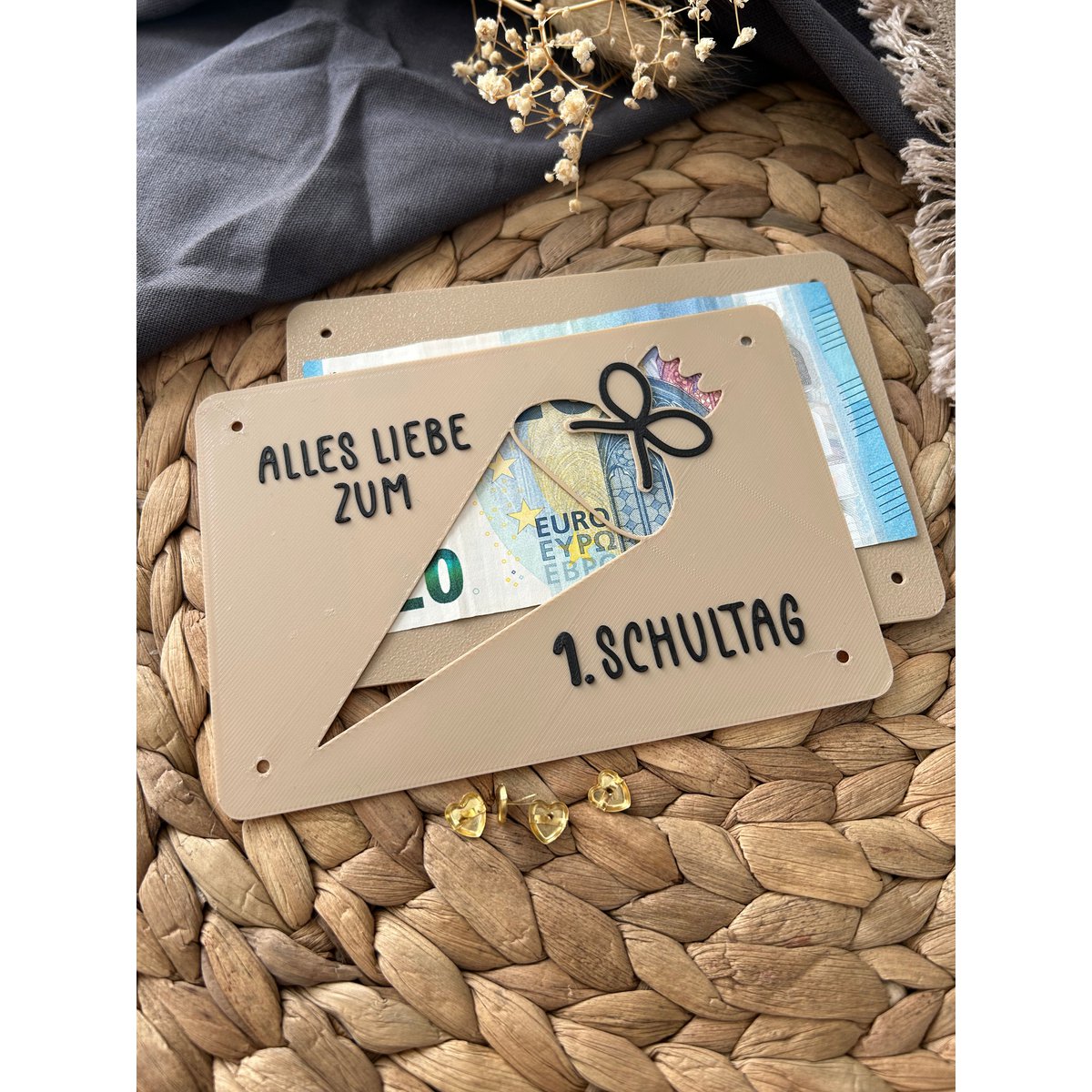Money gift for starting school - money gift card for the first day of school - creative gift idea for those starting school