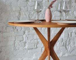 Round table Jubi natural ash veneer