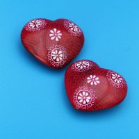 Heart flower red - soapstone