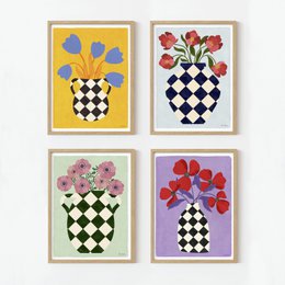 Vase and anemones Art Print