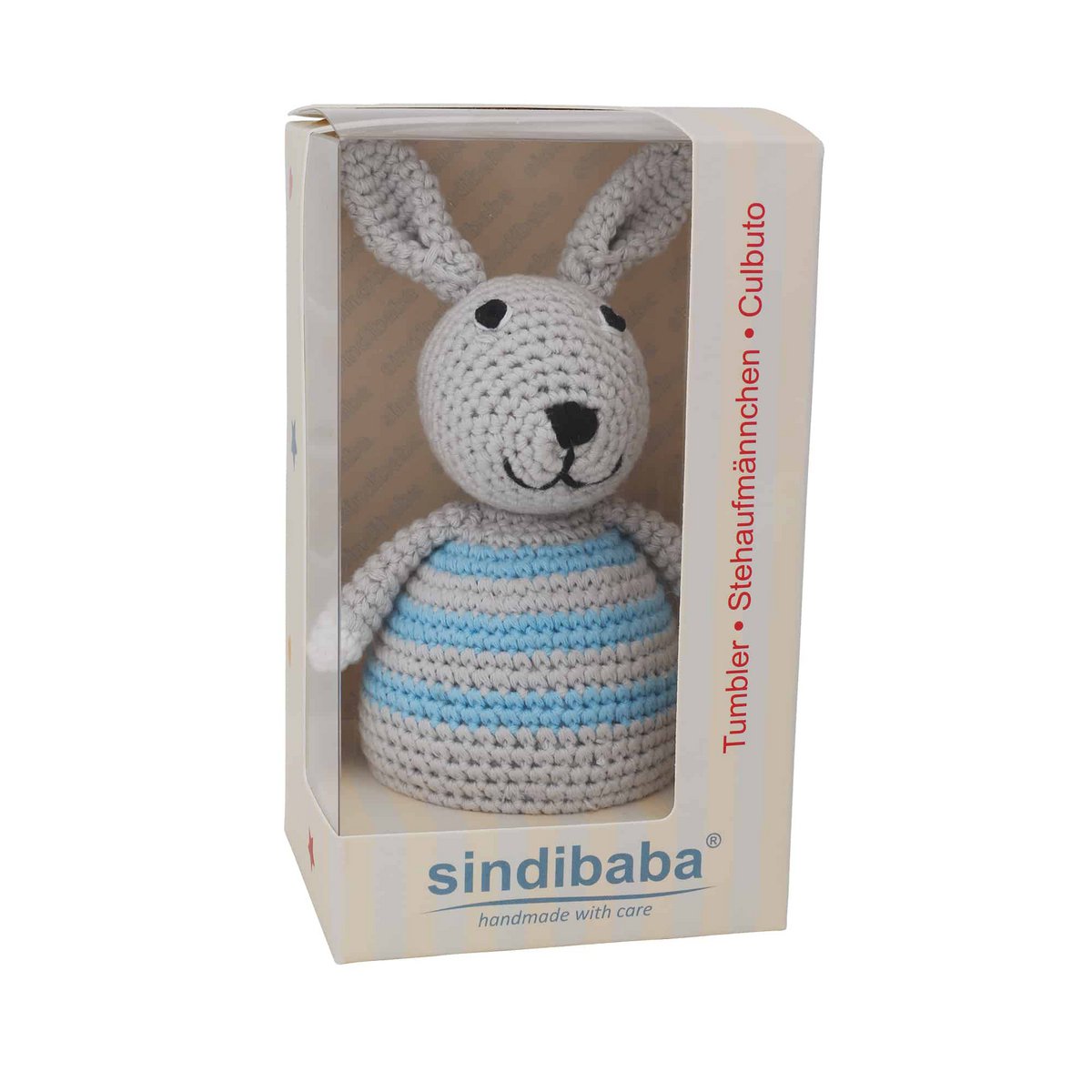 Crocheted bunny BOBBY in blue