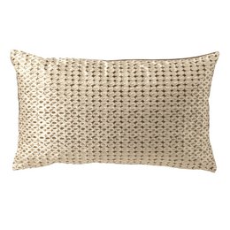 A rectangular cushion with a sepia tint and a textured, woven pattern in shades of brown.