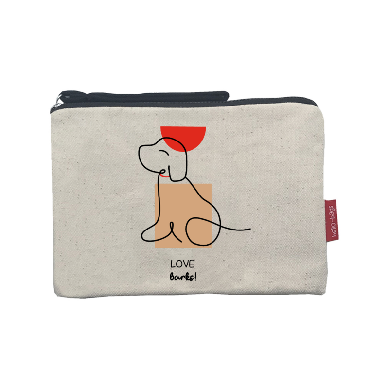Håndtasker / toilettaske "LOVE BARKS" model