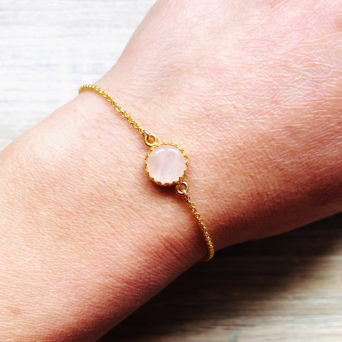 Pulsera de piedra natural Margaux plata dorada