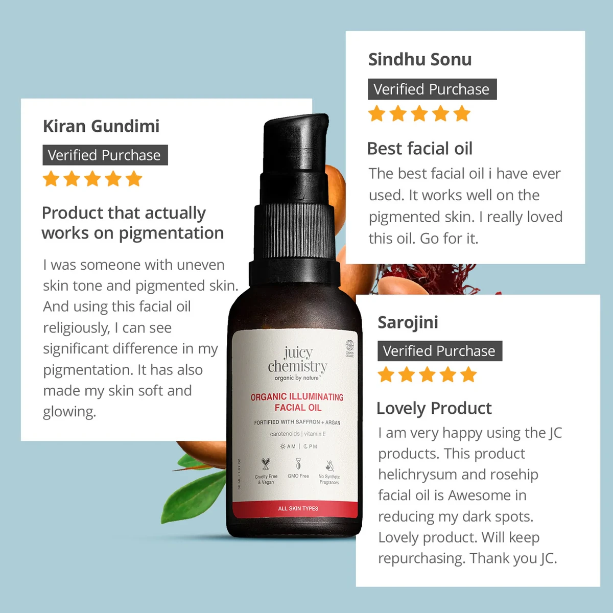 Bio-Safran und Argan – aufhellendes und feuchtigkeitsspendendes Gesichtsöl für den Tag – 10 ml