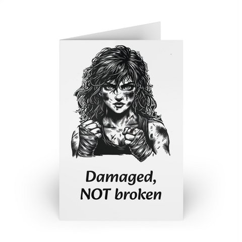 Canada - The Dreamer's Bookshop Warrior "Damaged, NOT broken" Art Print Card