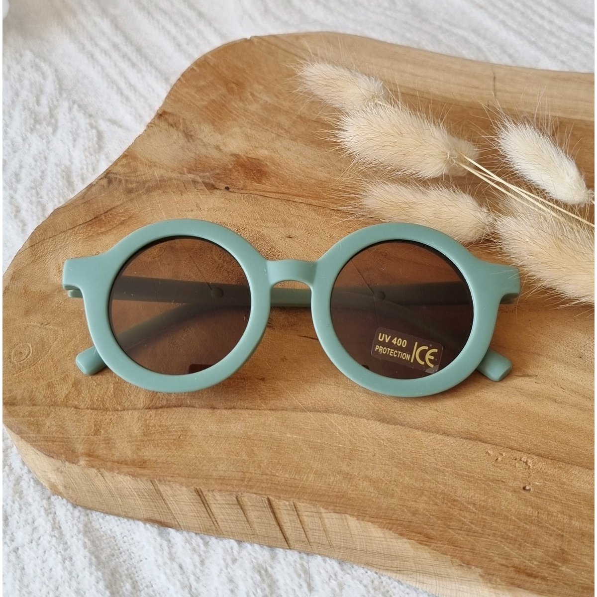 Lunettes de soleil bébé et enfant UV400 rondes - Sauge