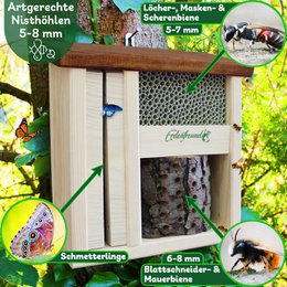 Hôtel pour abeilles sauvages ERDENFREUND® avec serre à papillons