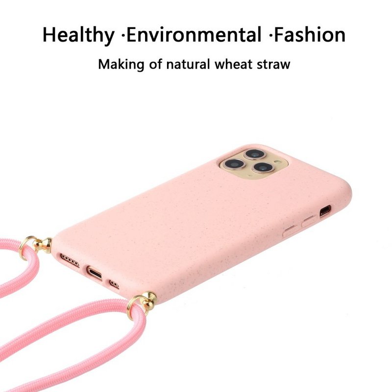 Lunso - Back cover case with cord - iPhone 11 Pro Max - Pink