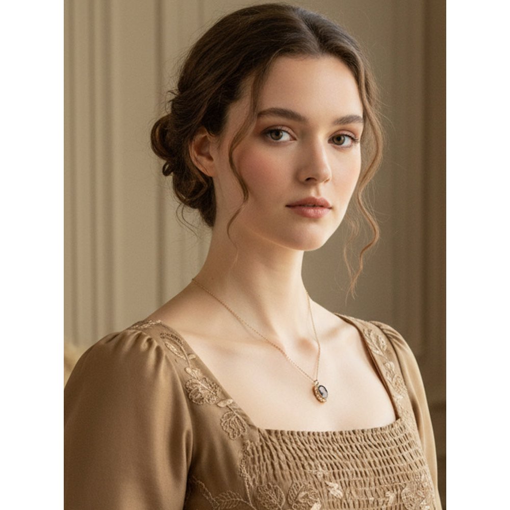 Collier camée noir Little Lovelies avec perles
