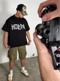 T-shirt Boxy Fit Taped 100% Cotone Made in Italy
