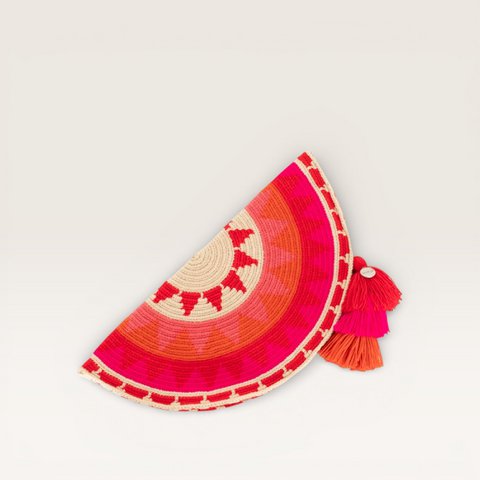 Geometric half-moon envelope | Ruby red