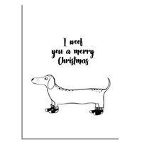 Christmas poster I woof you a merry Christmas - Christmas decoration - Black and white