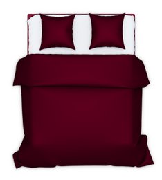 Burgundy 100% cotton flat sheet, 240x300 cm, with a simple and elegant design suitable for a variety of bedroom decors.