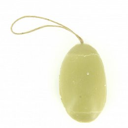 Spirulina pebble shape soap with rope 155g.