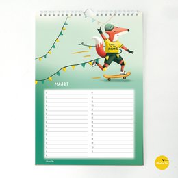 verjaardagskalender - muurkalender A4