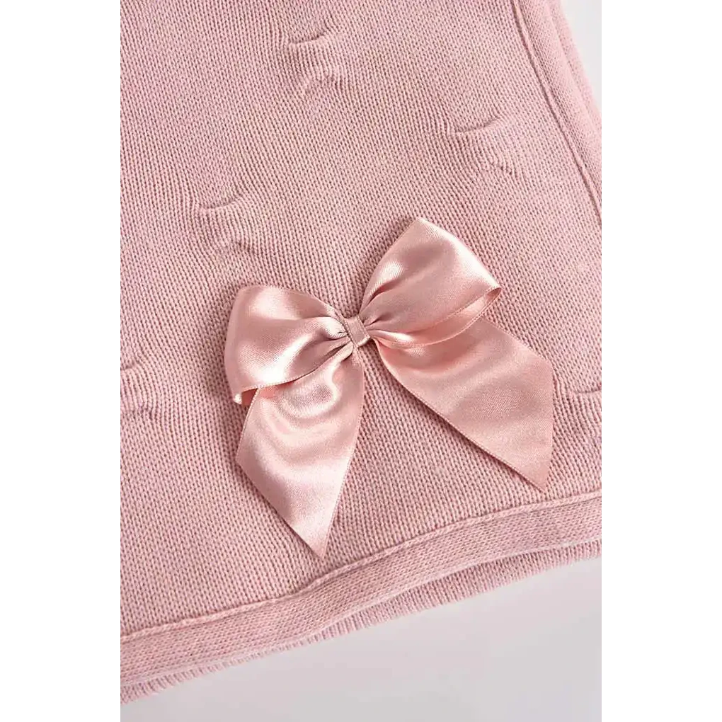 Coperta in maglia foderata per bebè con fiocco e stelle