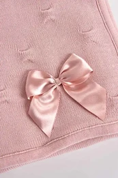Coperta in maglia foderata per bebè con fiocco e stelle