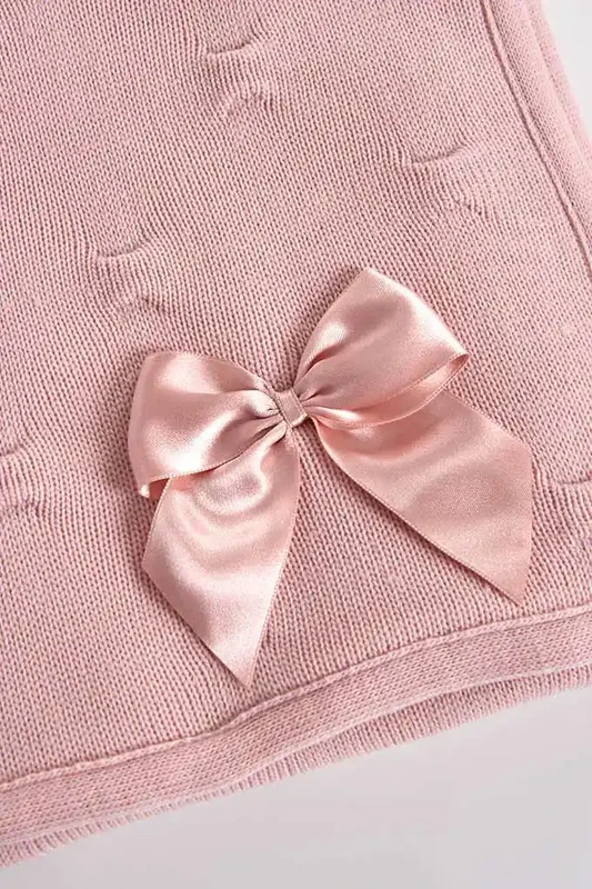 Coperta in maglia foderata per bebè con fiocco e stelle