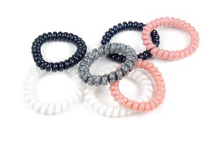 8 Hair Ties - Telephone Cable - Various Colors
