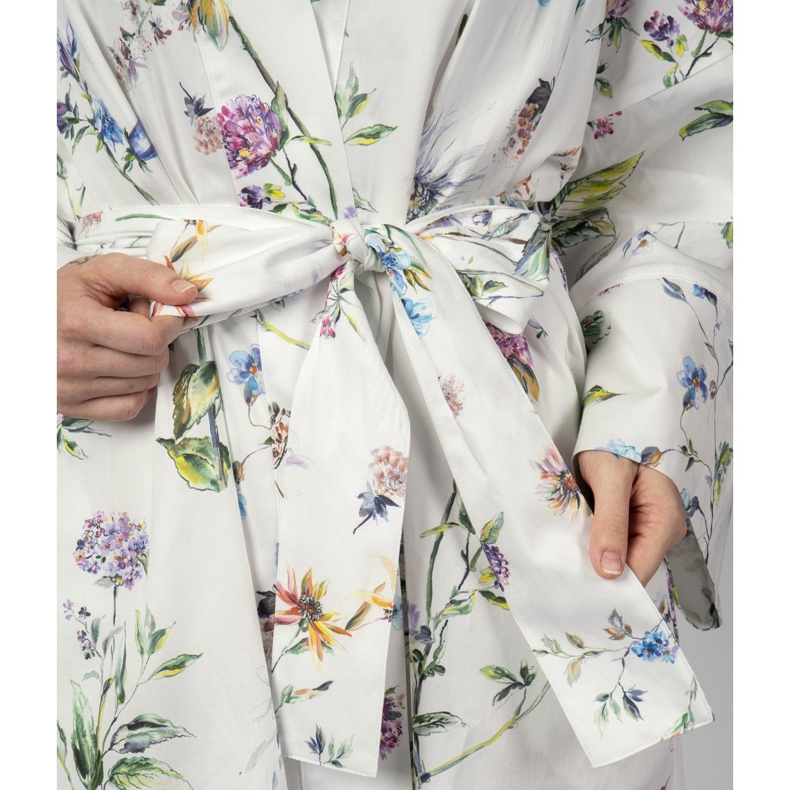 Sateen Bathrobe Kimono Midsummer