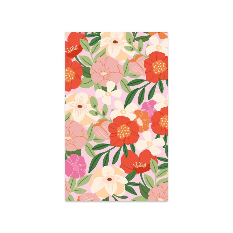 Mini card pink flowers