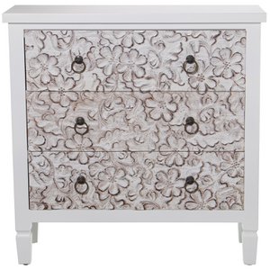 CHEST OFFER WITH 3 DRAWERS WHITE WOOD LL49736 NO11