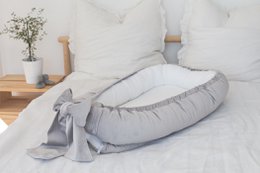 fluwelen babynest met strik (7 kleuren)