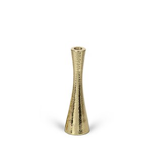 Metalen kandelaar, gouden kleur, H 23 cm, decosiluet