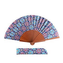 Mosaic Weave Satin Hand Fan Mithal 23 cm