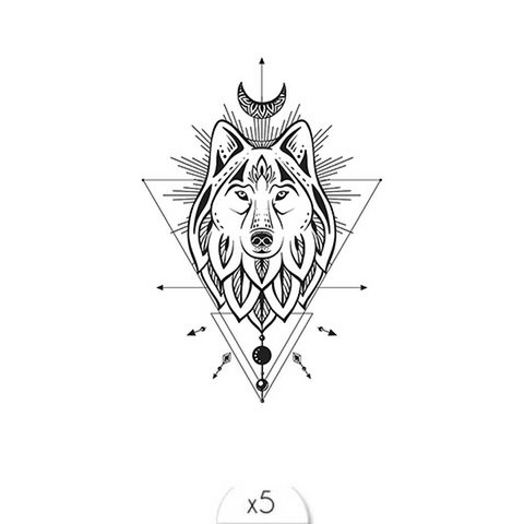 Tijdelijke tattoo: Grafische Wolf