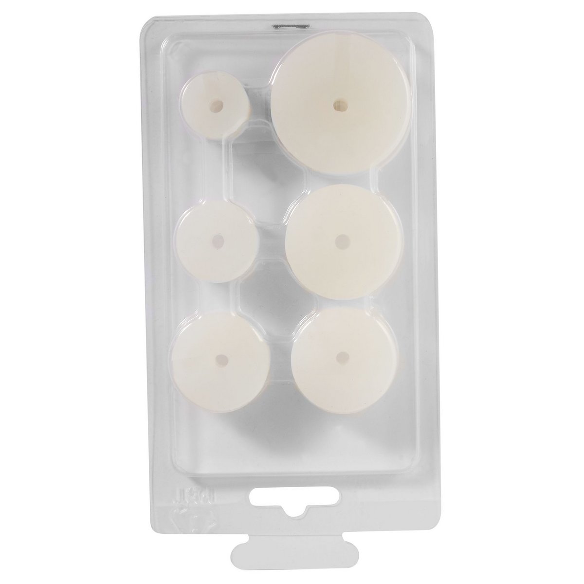 Druckstücke aus Hartgummi für Uhrengläser mit Datumslupe, 6 tlg.