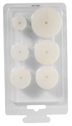 Druckstücke aus Hartgummi für Uhrengläser mit Datumslupe, 6 tlg.