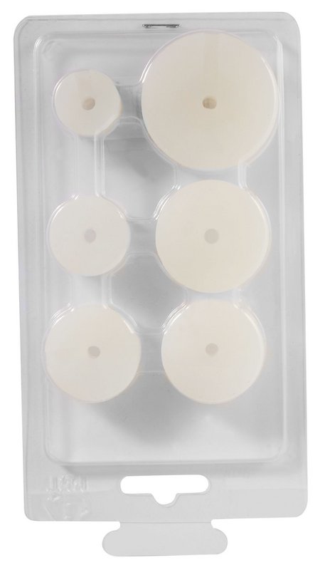 Druckstücke aus Hartgummi für Uhrengläser mit Datumslupe, 6 tlg.