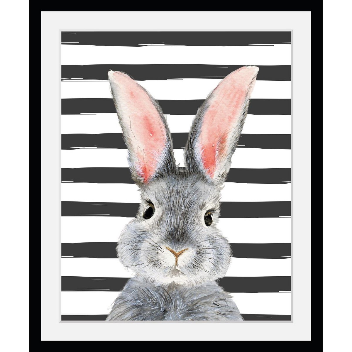 Rahmenbild - Grauer Hase mit Streifen