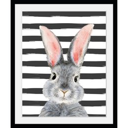 Rahmenobraz - Grauer Hase mit Streifen