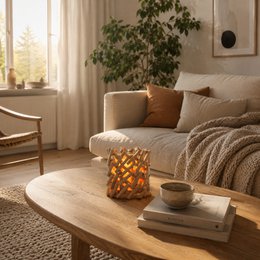 Soft Heat Diffuser – Calorya n°7 – Real Wood and Glass – Scents, Scented Waxes and Essential Oils – Decorative and Warm